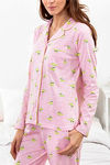 Zivame Love Bugs Knit Cotton Pyjama Set - Pink N Print — thumbnail 5