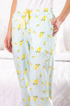 Zivame Crazy Farm Knit Cotton Pyjama - Aqua Blue — thumbnail 5