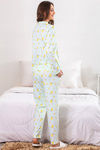 Zivame Crazy Farm Knit Cotton Pyjama Set- Aqua Blue N Print — thumbnail 3