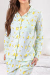 Zivame Crazy Farm Knit Cotton Pyjama Set- Aqua Blue N Print — thumbnail 5