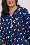 Zivame Retro Gadget Knit Cotton Pyjama Set - Navy N Print — thumbnail 5