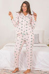 Zivame Retro Gadget Knit Cotton Pyjama Set - Pink N Print — thumbnail 4