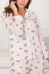 Zivame Retro Gadget Knit Cotton Pyjama Set - Pink N Print — thumbnail 5