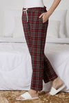 Zivame Chic Checks Cotton Pyjama - Maroon — thumbnail 2