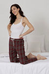 Zivame Chic Checks Cotton Pyjama - Maroon — thumbnail 4
