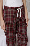 Zivame Chic Checks Cotton Pyjama - Maroon — thumbnail 5