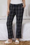 Zivame Chic Checks Cotton Pyjama - Navy — thumbnail 1