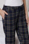 Zivame Chic Checks Cotton Pyjama - Navy — thumbnail 5