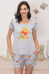 Zivame x Disney Winnie The Pooh Cotton Shorts Set - Grey N Print — thumbnail 6