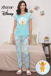 Zivame x Disney Winnie The Pooh Knit Cotton Pyjama Set - Blue N Print — thumbnail 1