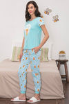 Zivame x Disney Winnie The Pooh Knit Cotton Pyjama Set - Blue N Print — thumbnail 2