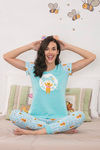 Zivame x Disney Winnie The Pooh Knit Cotton Pyjama Set - Blue N Print — thumbnail 4