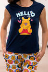 Zivame x Disney Winnie The Pooh Knit Cotton Shorts Set - White N Print — thumbnail 5