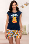 Zivame x Disney Winnie The Pooh Knit Cotton Shorts Set - White N Print — thumbnail 6