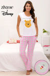 Zivame x Disney Winnie The Pooh Knit Cotton Pyjama Set -Pink N Print — thumbnail 1