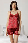 Zivame Satin Chic Satin Shorts Set - Maroon — thumbnail 6