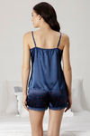 Zivame Satin Chic Satin Phorts Set - Navy — thumbnail 3