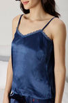Zivame Satin Chic Satin Phorts Set - Navy — thumbnail 5
