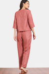 Zivame Coral Glaze Woven Pyjama Set - Cinnabar — thumbnail 4