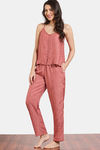 Zivame Coral Glaze Woven Pyjama Set - Cinnabar — thumbnail 3
