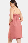Zivame Coral Glaze Woven Knee Length Nightdress - Cinnabar — thumbnail 4