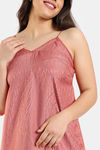 Zivame Coral Glaze Woven Knee Length Nightdress - Cinnabar — thumbnail 5