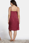 Zivame Vintage Haze Woven Knee Length Nightdress - Maroon — thumbnail 4
