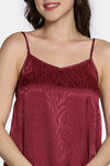Zivame Vintage Haze Woven Knee Length Nightdress - Maroon — thumbnail 5