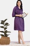 Zivame Checkered Sheen Woven Robe - Wineberry — thumbnail 1
