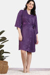 Zivame Checkered Sheen Woven Robe - Wineberry — thumbnail 2