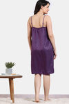 Zivame Checkered Sheen Woven Knee Length Nightdress - Wineberry — thumbnail 4