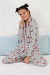 Zivame Sea Life Knit Cotton Pyjama Set- Grey N Print — thumbnail 4