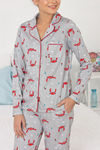 Zivame Sea Life Knit Cotton Pyjama Set- Grey N Print — thumbnail 5