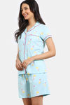 Zivame Joyful Jingles Knit Cotton Shorts Set - Grapemist — thumbnail 3