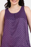 Zivame Checkered Sheen Woven Shorts Set - Wineberry — thumbnail 5