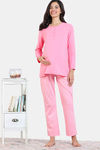 Zivame Maternity Desi Drama Knit Cotton Pyjama Set - Peony — thumbnail 2