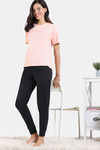 Zivame Friends Knit Cotton Loungewear Set - Caviar — thumbnail 1