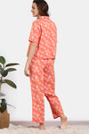 Zivame Aquarelle Woven Loungewear Pyjama Set - Melon — thumbnail 4