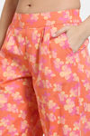 Zivame Aquarelle Woven Loungewear Pyjama Set - Melon — thumbnail 6