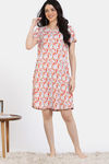 Zivame Shells Puzzle Knit Poly Knee Length Nightdress - Dew — thumbnail 2