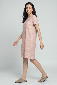 Zivame Knit Poly Knee Length Nightdress With In Built Slip On Bra - Roebuck — thumbnail 2