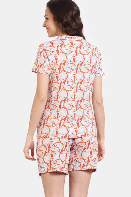 Zivame Shells Puzzle Knit Poly Short Set - Dew — image 4