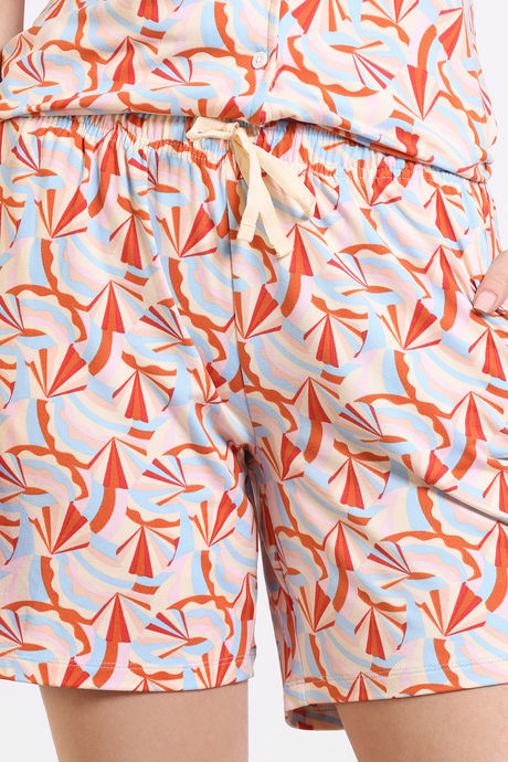 Zivame Shells Puzzle Knit Poly Short Set - Dew — image 6
