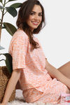 Zivame Serene Pastels Knit Cotton Shorts Set - Sunburst — thumbnail 1