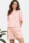 Zivame Serene Pastels Knit Cotton Shorts Set - Sunburst — thumbnail 2
