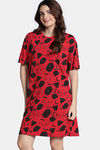 Zivame 2 Mile Fashion Knit Cotton Knee Length Nightdress - Salsa — thumbnail 2