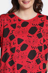 Zivame 2 Mile Fashion Knit Cotton Knee Length Nightdress - Salsa — thumbnail 5