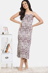 Zivame 2 Mile Fashion Knit Cotton Mid Length Loungedress - Egret — thumbnail 2