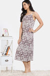Zivame 2 Mile Fashion Knit Cotton Mid Length Loungedress - Egret — thumbnail 3