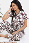 Zivame 2 Mile Fashion Knit Cotton Pyjama Set - Egret — thumbnail 1